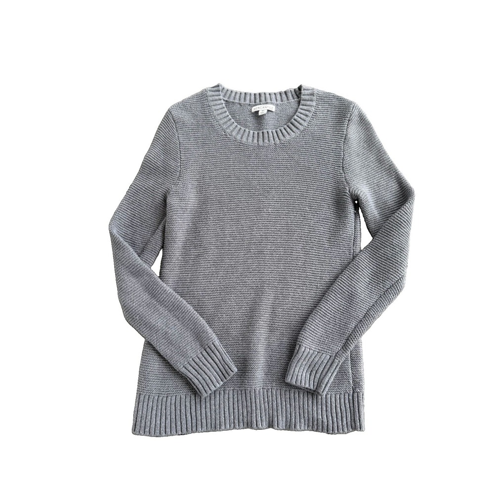 J.Crew Mercantile Textured Crewneck Sweater Women X-Small Gray Soft Knit Capsule